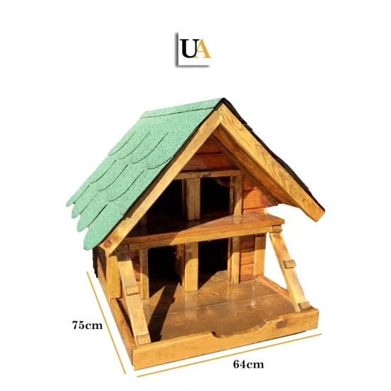 Dış Mekan İkili Kedi Evi Su Geçirmez Çatılı I UygunAhşap