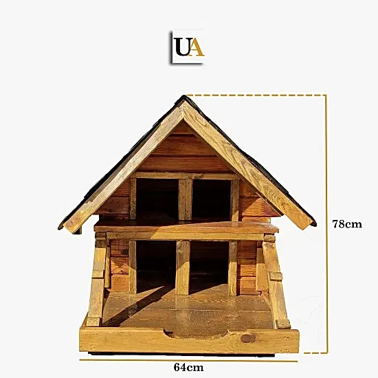 Dış Mekan İkili Kedi Evi Su Geçirmez Çatılı I UygunAhşap