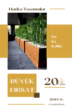 yapay bambulu ahşap saksı