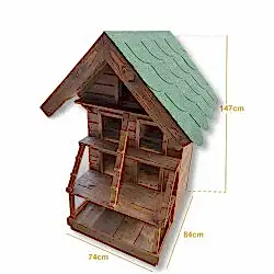 Ahşap Kedi Evi Büyük 7'li