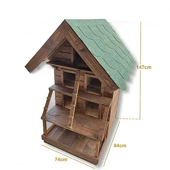 Dış Mekan Büyük Çoklu Ahşap Kedi Evi Modelleri I UygunAhşap