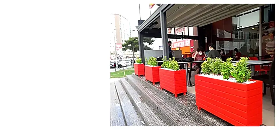 Renkli Lambri Ahşap Saksı