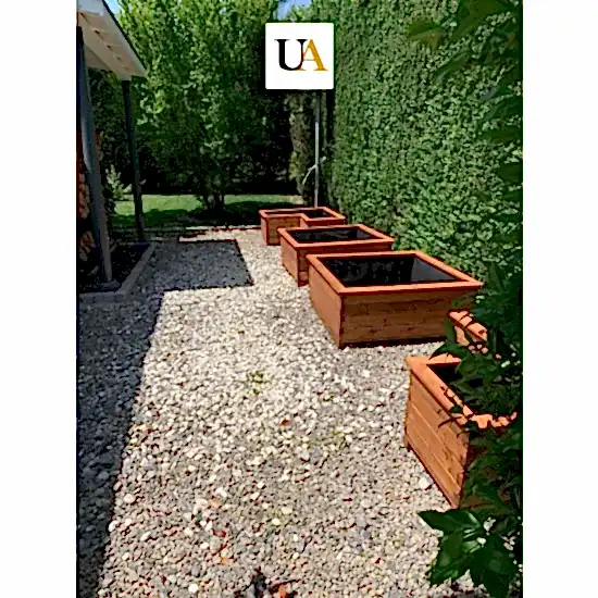 Emprenyeli Kahverengi Dış Mekan Büyük Ahşap Saksı I UygunAhşap