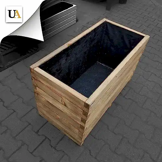 Emprenyeli Kahverengi Dış Mekan Büyük Ahşap Saksı I UygunAhşap