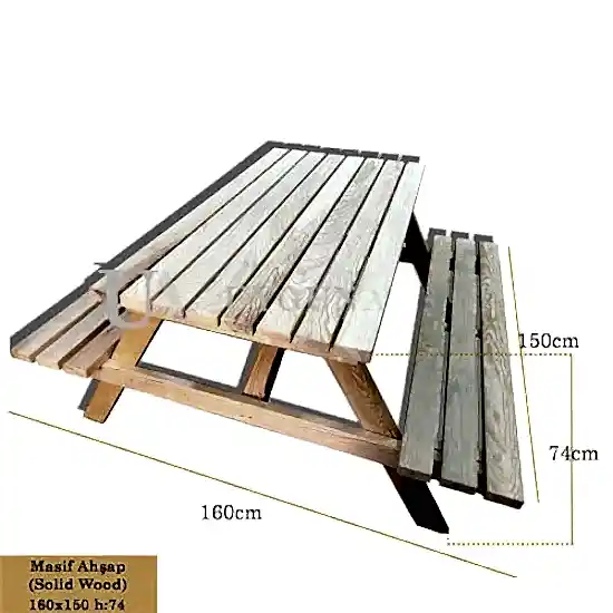 Ahşap Piknik Masası 6 Kişilik Ahşap Piknik Masası - Bahçe Masası I UygunAhşap