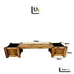 Saksılı Ahşap Bank