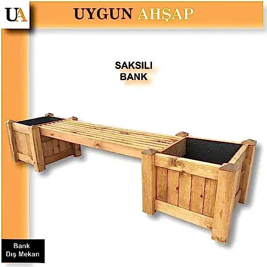Saksılı Ahşap Oturma Bankı Dış Mekan Saksılı Ahşap Bank Modelleri I UygunAhşap