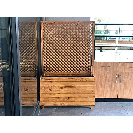 Seperatörlü Ahşap Saksı Paravan I UygunAhsap