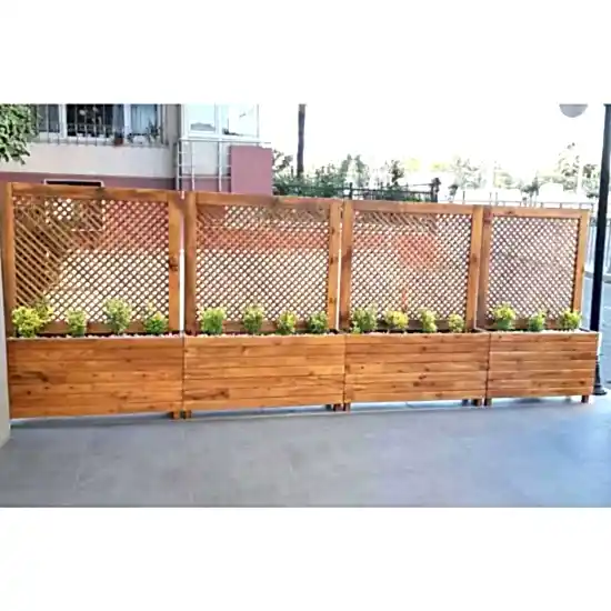 Seperatörlü Ahşap Saksı Paravan I UygunAhsap