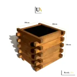 Uzun Kertme Ahşap Saksı