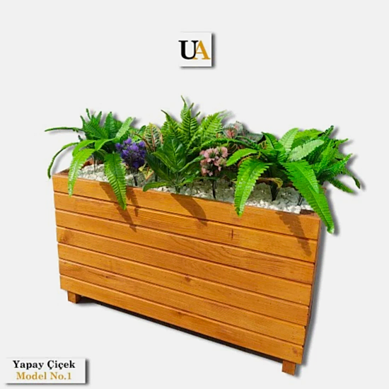 Renkli Yapay Çiçek I Yapay Çiçek Modelleri I Ahşap Saksı